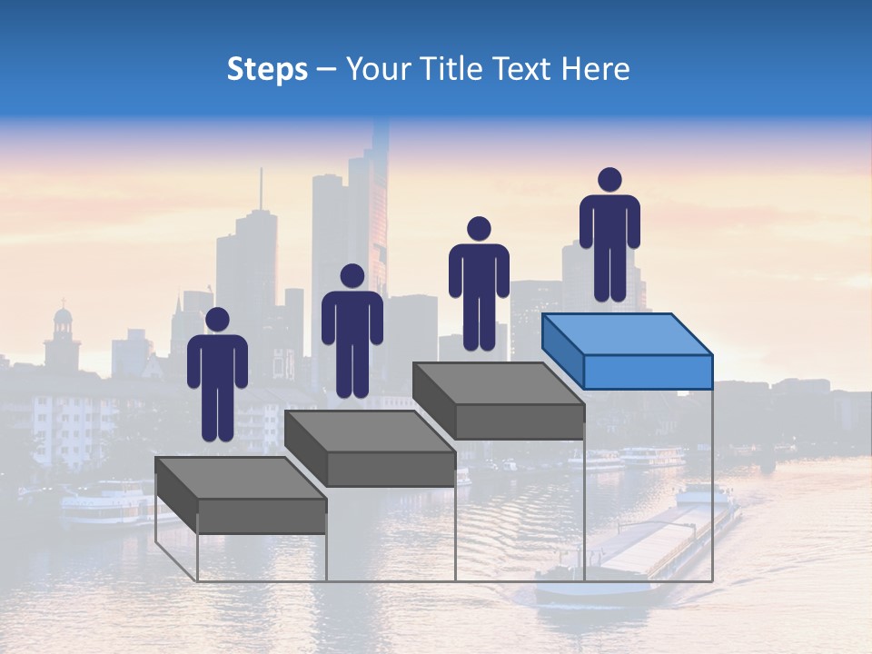 A Boat Traveling Down A River With A City In The Background PowerPoint Template