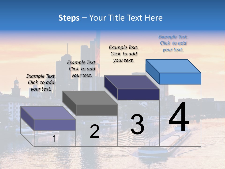 A Boat Traveling Down A River With A City In The Background PowerPoint Template