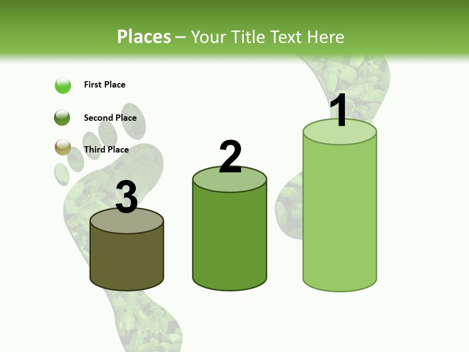 A Green Foot Print With A White Background PowerPoint Template