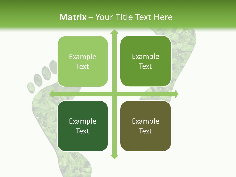 A Green Foot Print With A White Background PowerPoint Template