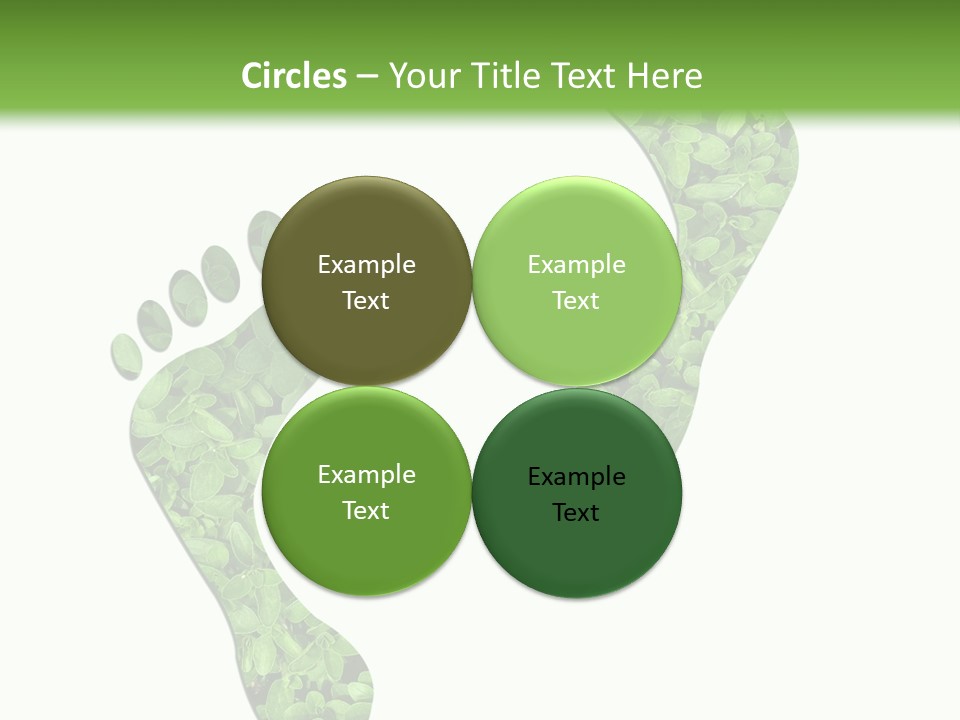 A Green Foot Print With A White Background PowerPoint Template