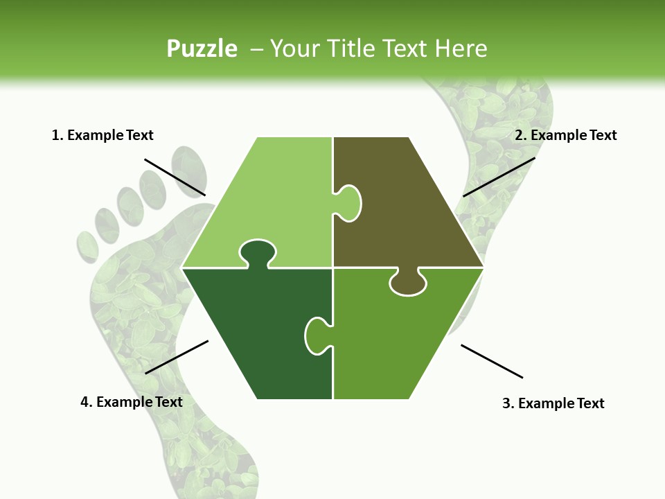 A Green Foot Print With A White Background PowerPoint Template