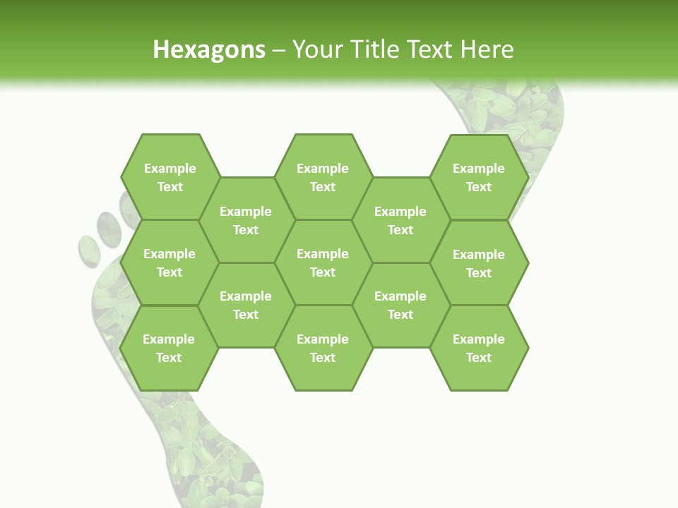 A Green Foot Print With A White Background PowerPoint Template