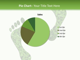 A Green Foot Print With A White Background PowerPoint Template
