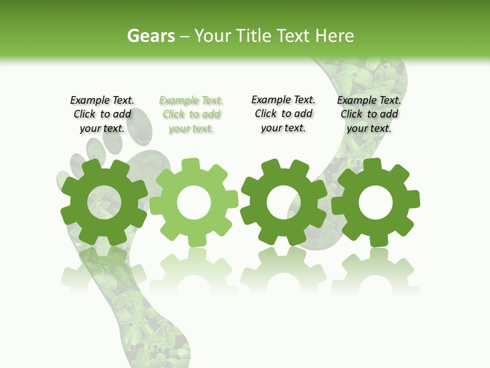 A Green Foot Print With A White Background PowerPoint Template