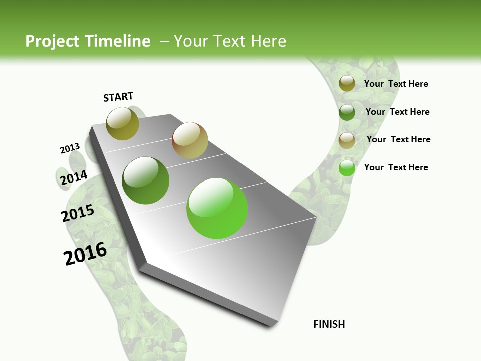 A Green Foot Print With A White Background PowerPoint Template