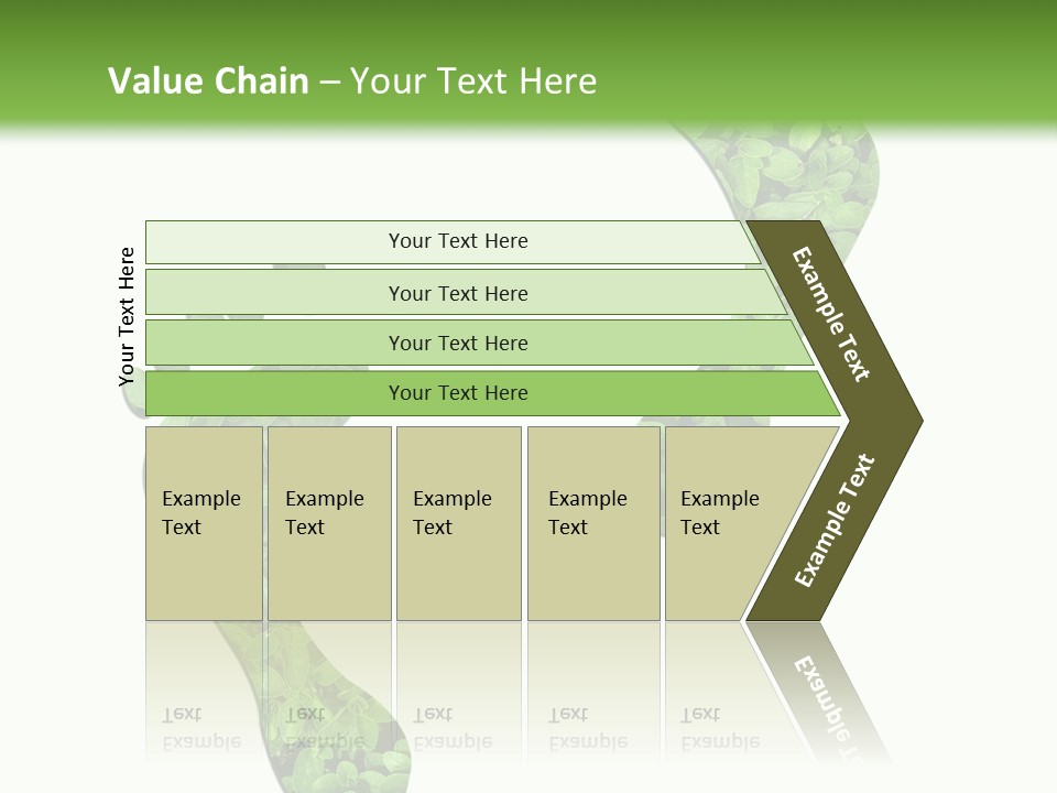 A Green Foot Print With A White Background PowerPoint Template
