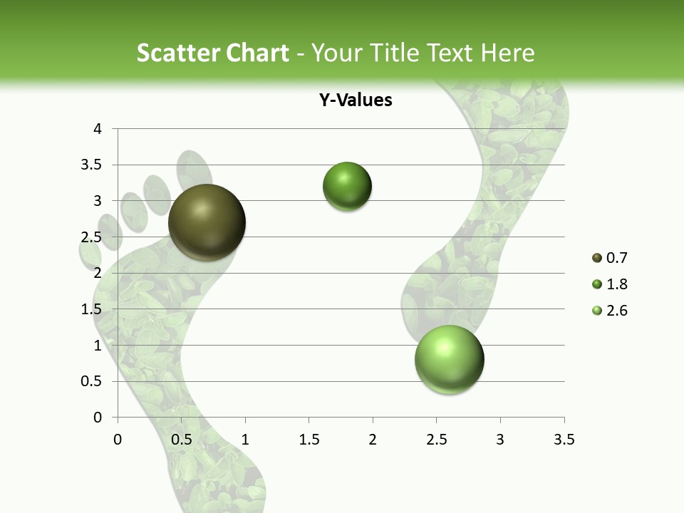 A Green Foot Print With A White Background PowerPoint Template