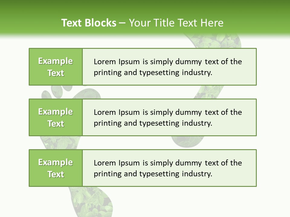A Green Foot Print With A White Background PowerPoint Template