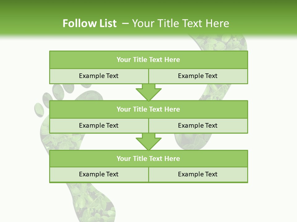 A Green Foot Print With A White Background PowerPoint Template