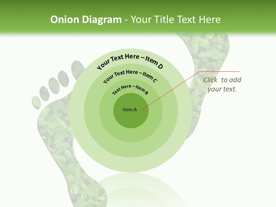 A Green Foot Print With A White Background PowerPoint Template