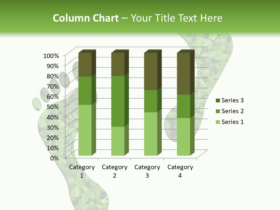 A Green Foot Print With A White Background PowerPoint Template