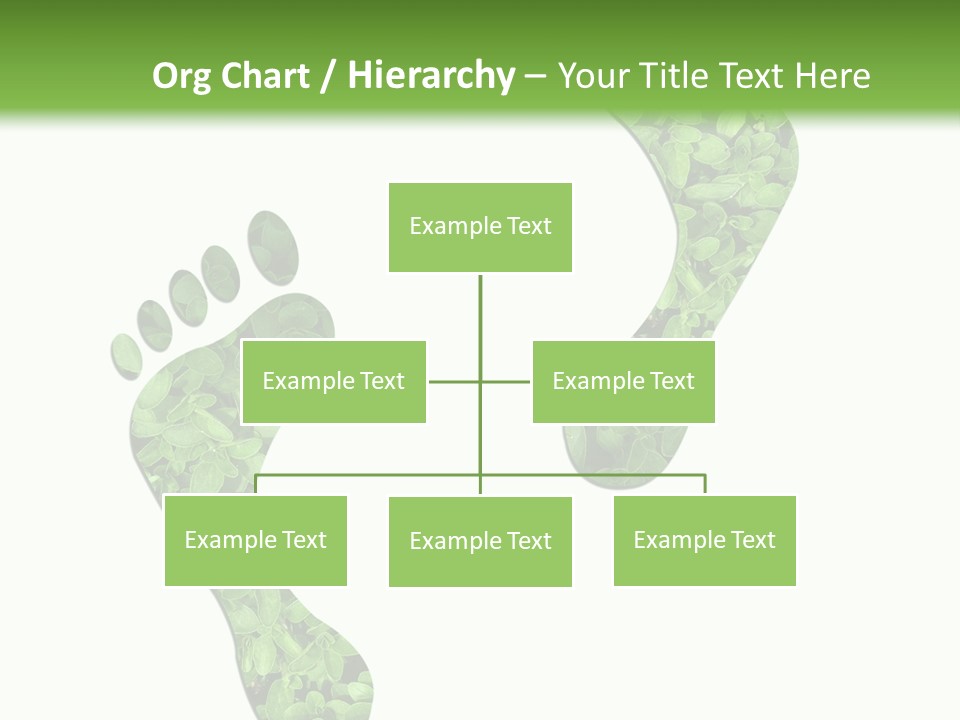 A Green Foot Print With A White Background PowerPoint Template