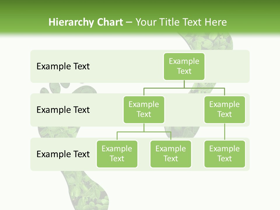 A Green Foot Print With A White Background PowerPoint Template