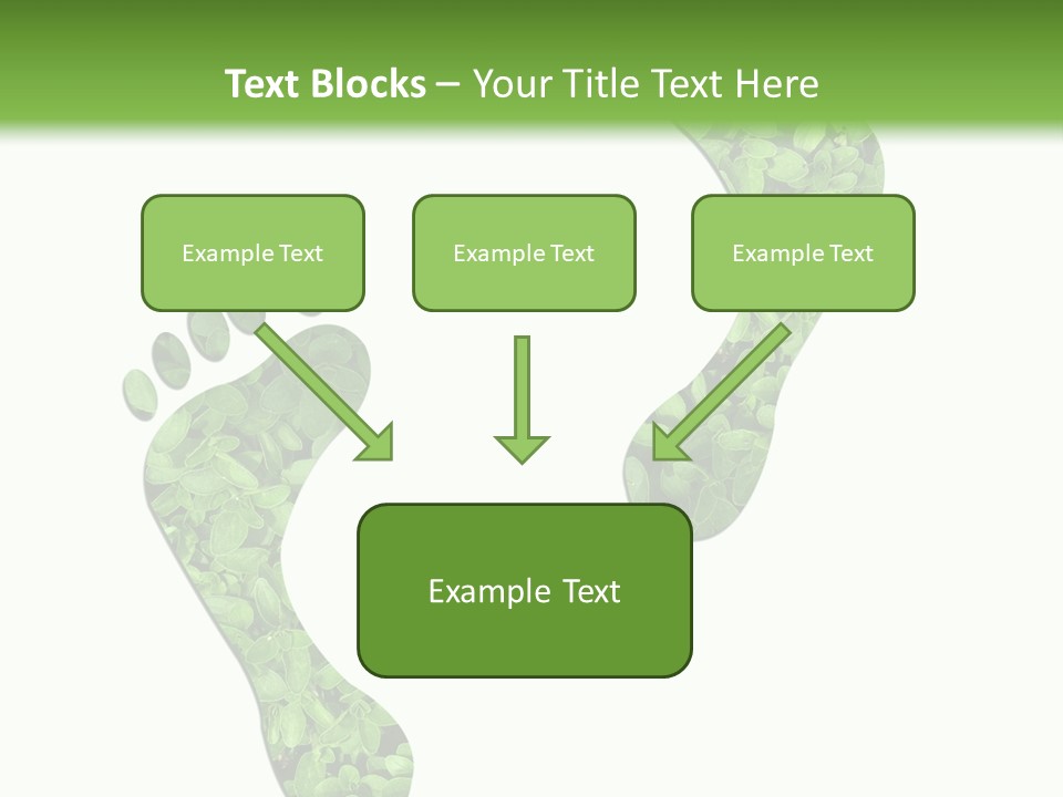 A Green Foot Print With A White Background PowerPoint Template