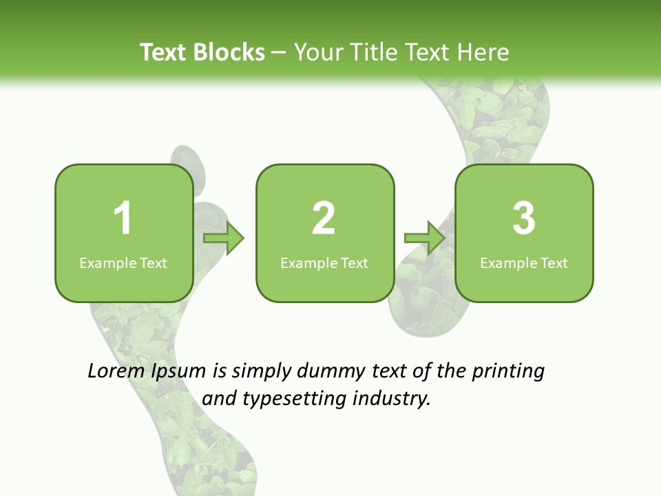 A Green Foot Print With A White Background PowerPoint Template