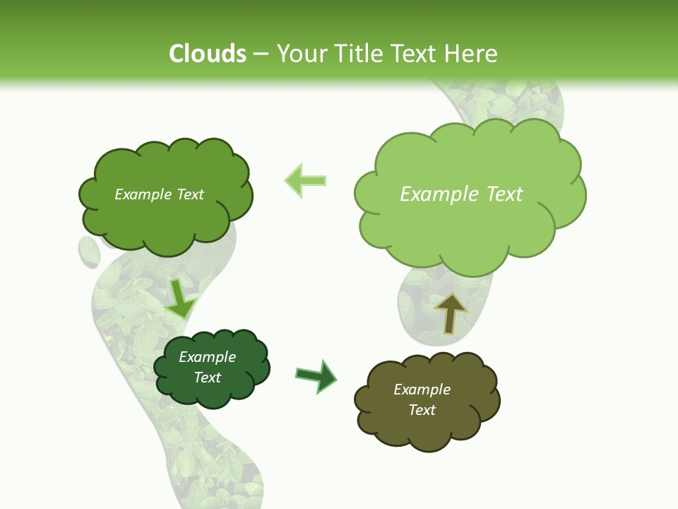A Green Foot Print With A White Background PowerPoint Template