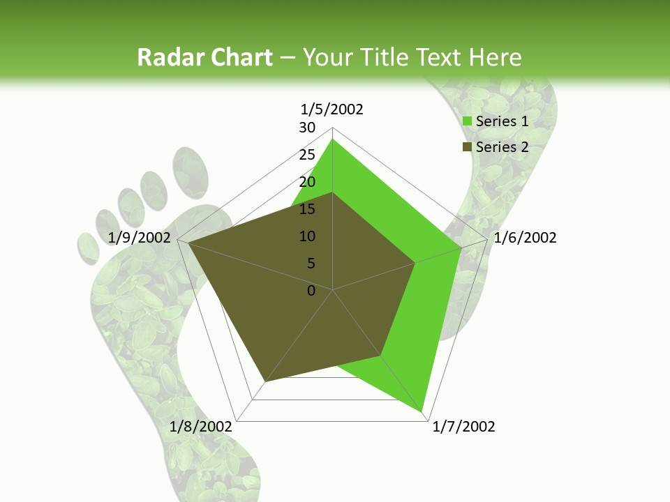 A Green Foot Print With A White Background PowerPoint Template