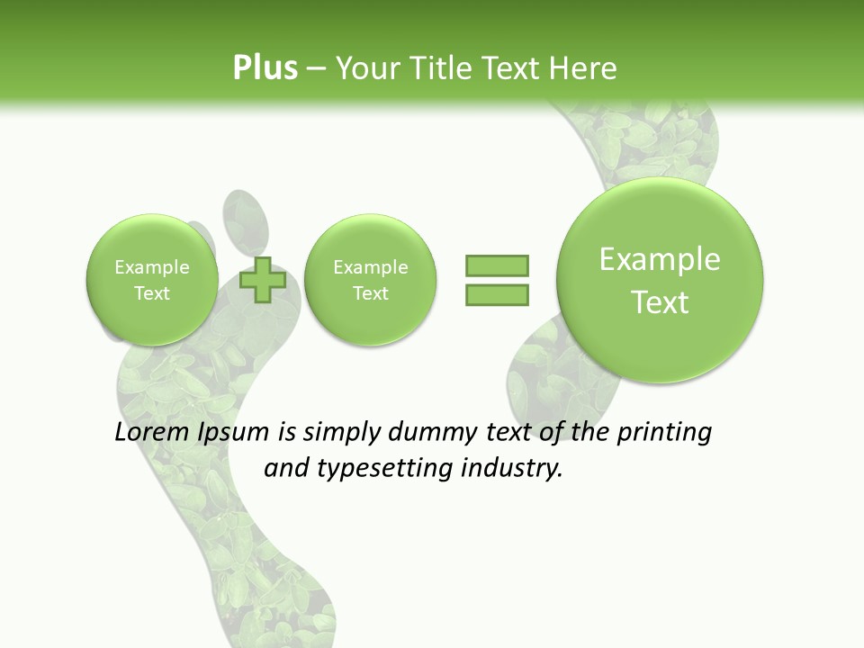 A Green Foot Print With A White Background PowerPoint Template