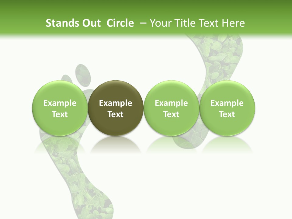 A Green Foot Print With A White Background PowerPoint Template