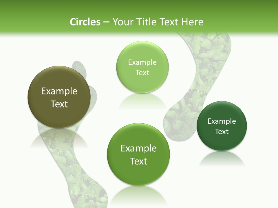 A Green Foot Print With A White Background PowerPoint Template