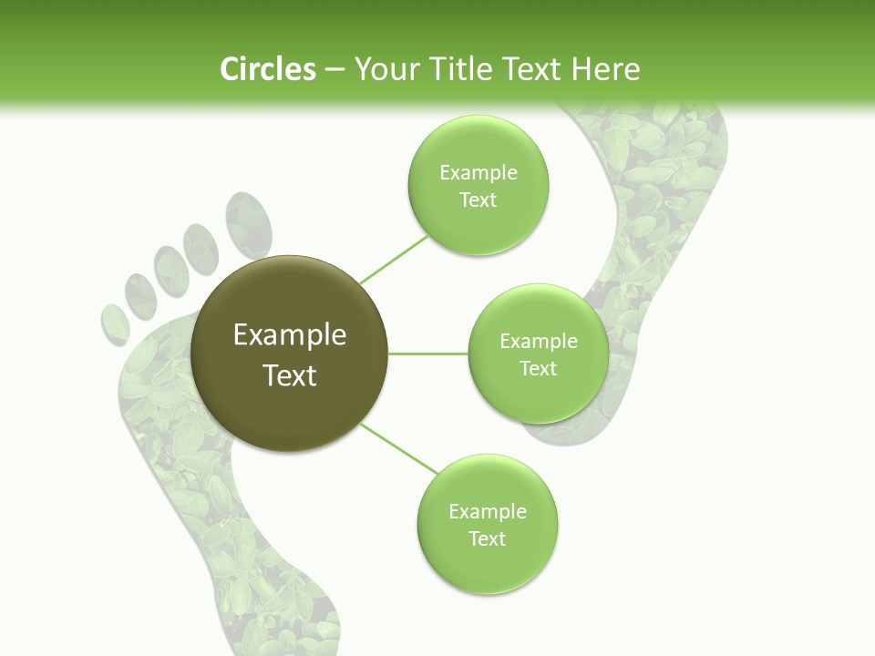 A Green Foot Print With A White Background PowerPoint Template