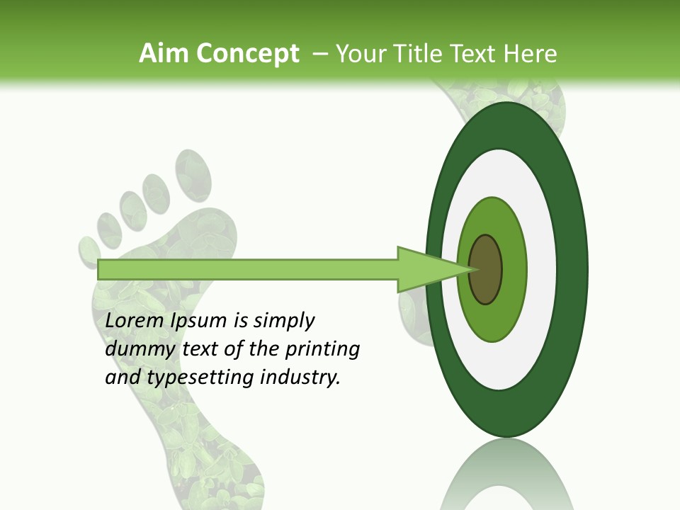 A Green Foot Print With A White Background PowerPoint Template