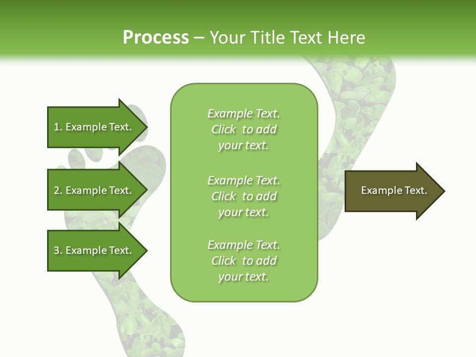 A Green Foot Print With A White Background PowerPoint Template