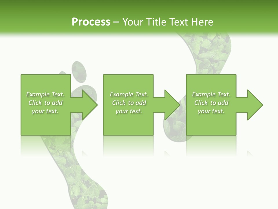 A Green Foot Print With A White Background PowerPoint Template