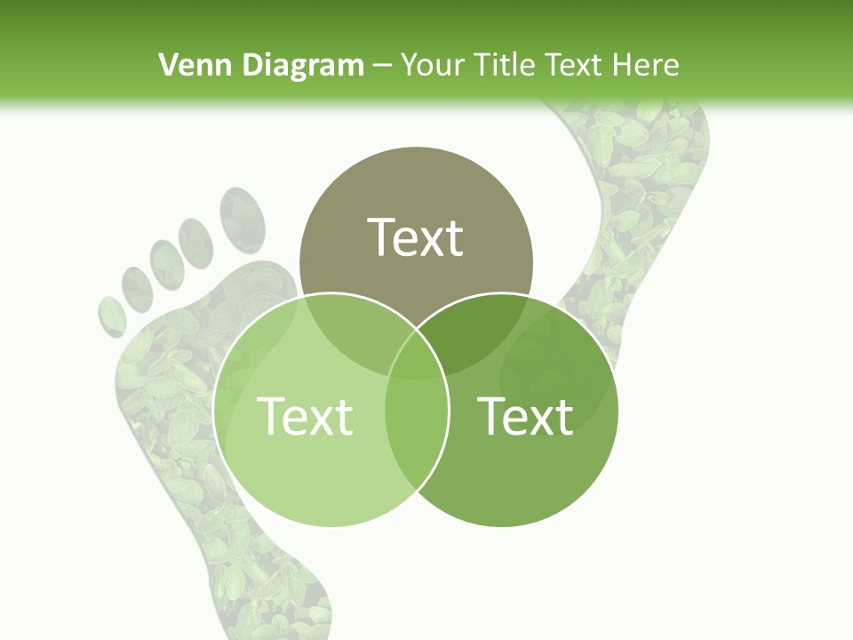 A Green Foot Print With A White Background PowerPoint Template