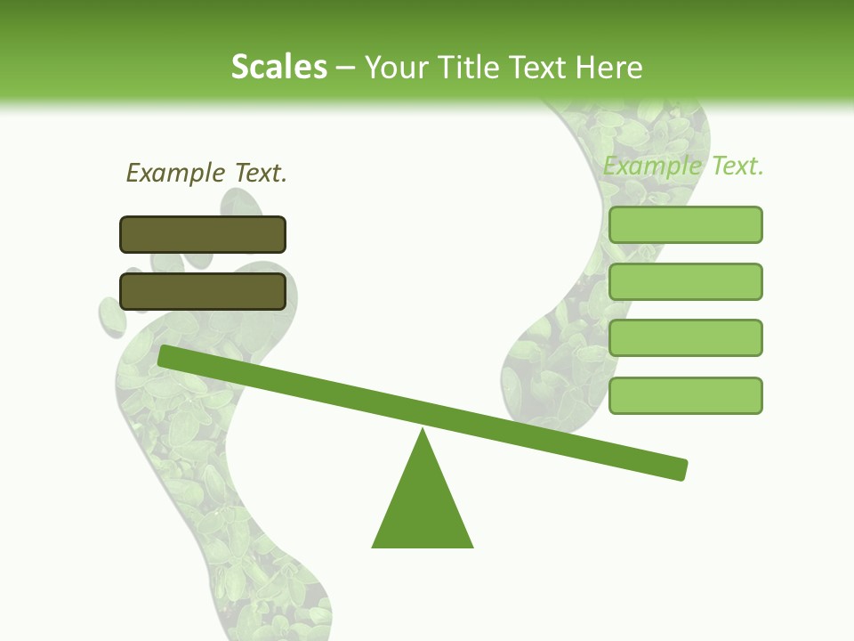 A Green Foot Print With A White Background PowerPoint Template