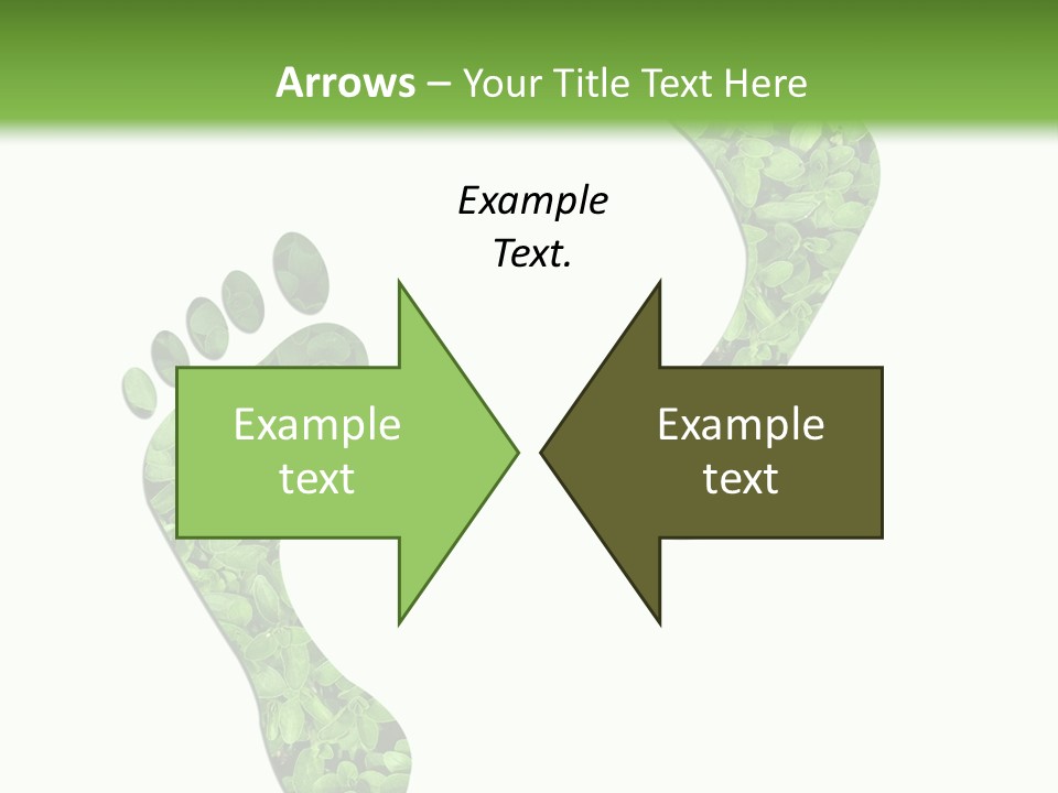A Green Foot Print With A White Background PowerPoint Template
