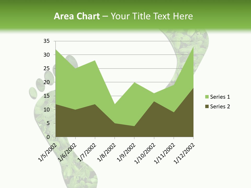 A Green Foot Print With A White Background PowerPoint Template
