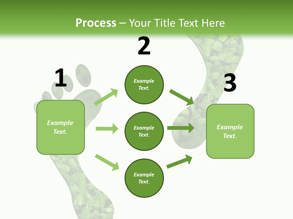 A Green Foot Print With A White Background PowerPoint Template