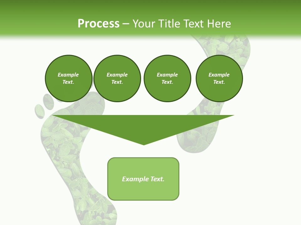 A Green Foot Print With A White Background PowerPoint Template
