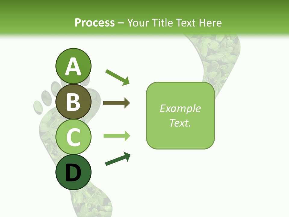 A Green Foot Print With A White Background PowerPoint Template