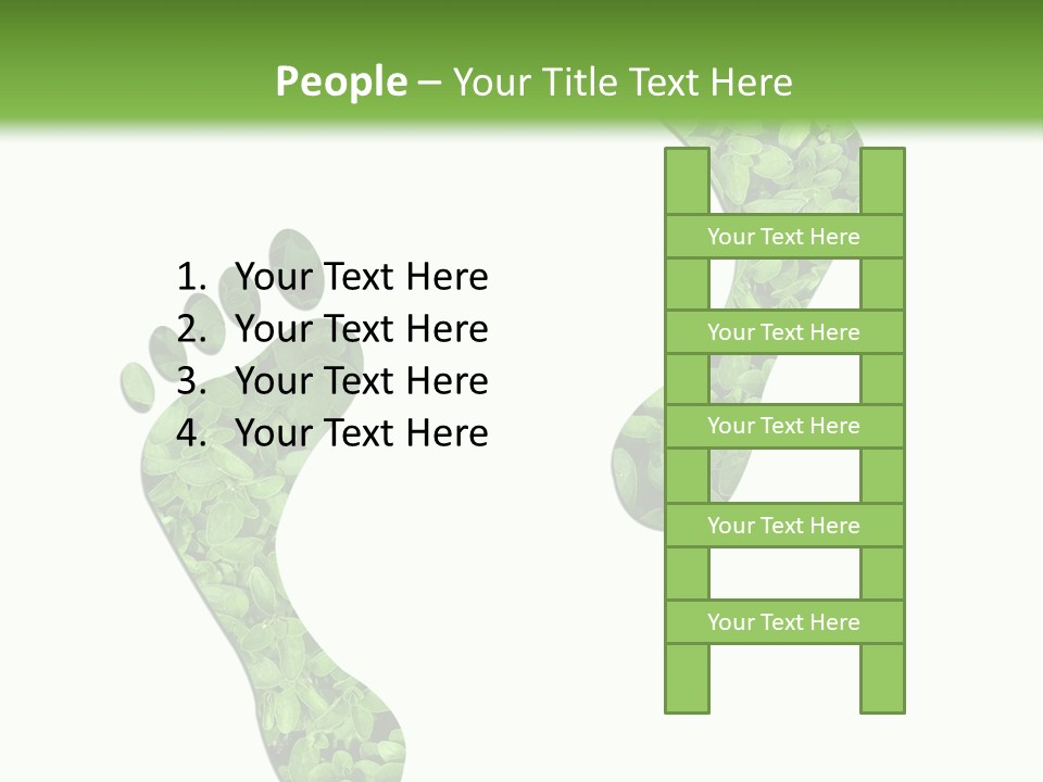 A Green Foot Print With A White Background PowerPoint Template