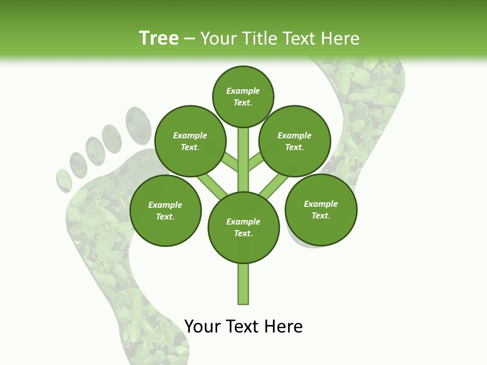 A Green Foot Print With A White Background PowerPoint Template