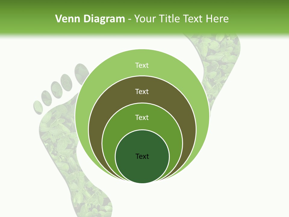 A Green Foot Print With A White Background PowerPoint Template