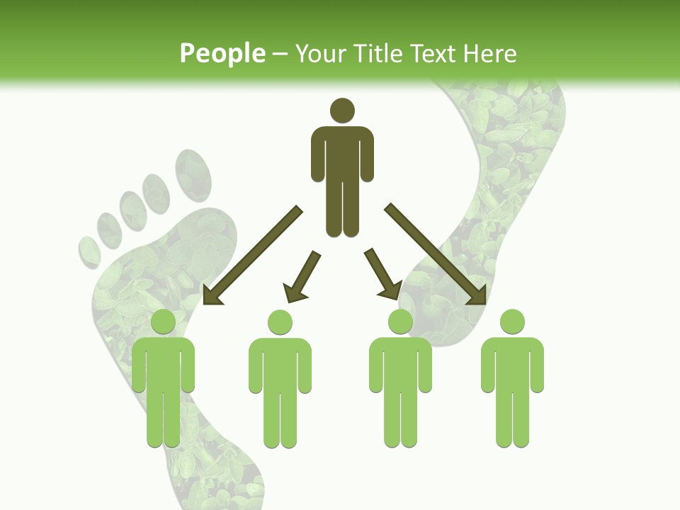 A Green Foot Print With A White Background PowerPoint Template