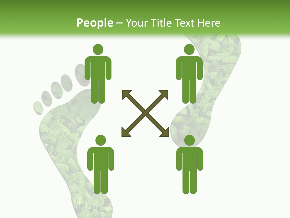 A Green Foot Print With A White Background PowerPoint Template