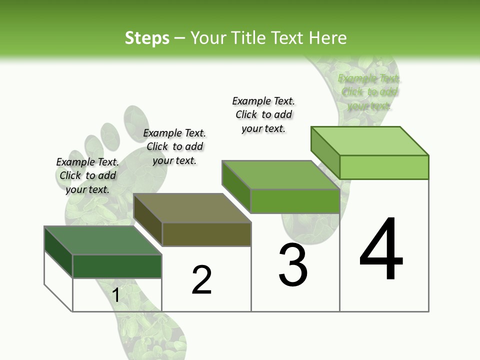A Green Foot Print With A White Background PowerPoint Template