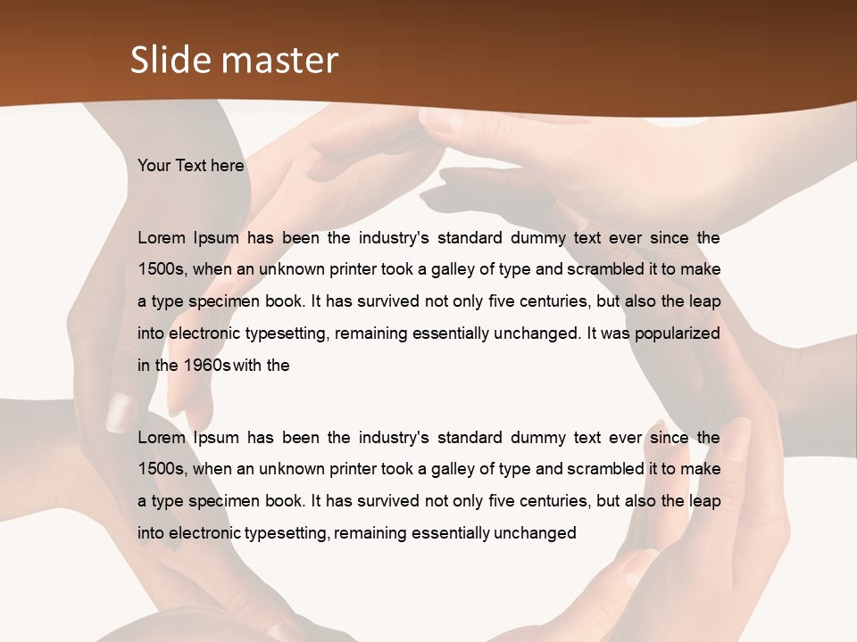 A Group Of Hands Holding Each Other In A Circle PowerPoint Template