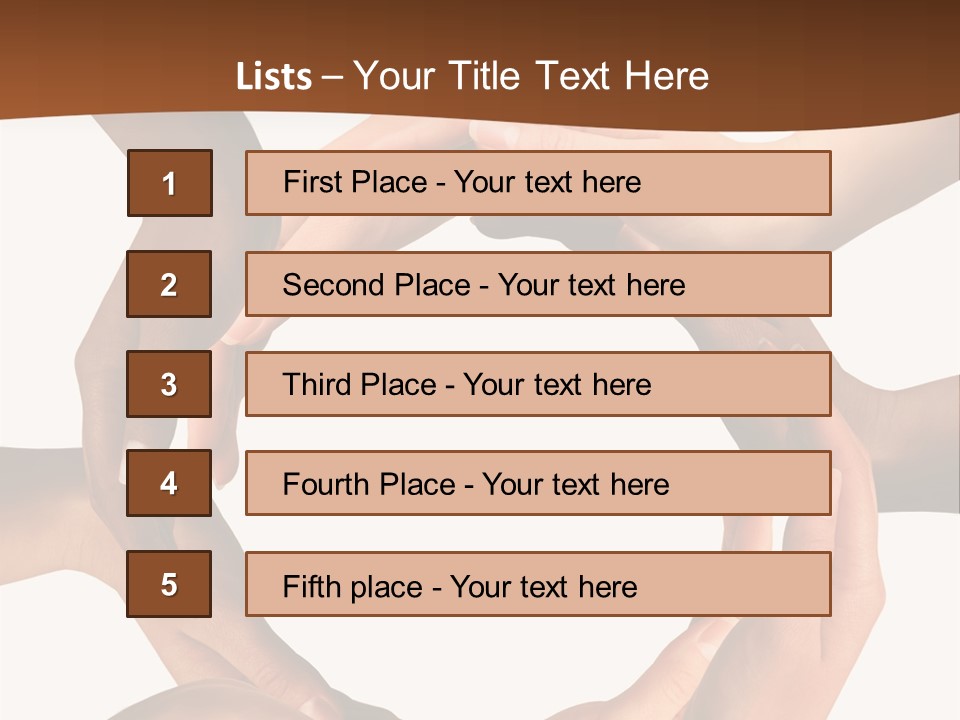 A Group Of Hands Holding Each Other In A Circle PowerPoint Template