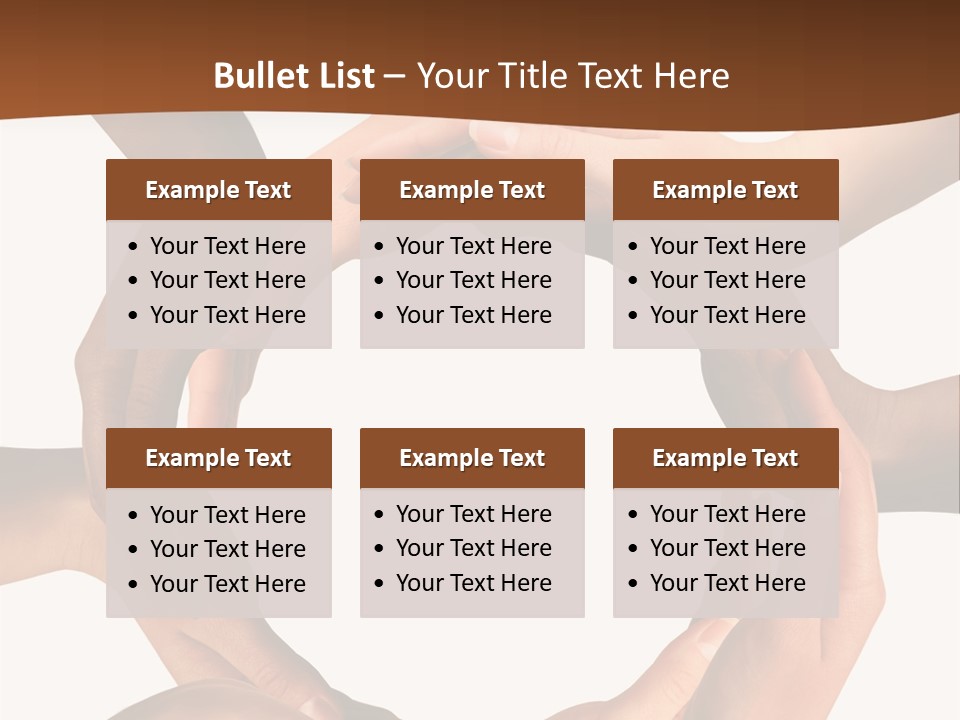 A Group Of Hands Holding Each Other In A Circle PowerPoint Template