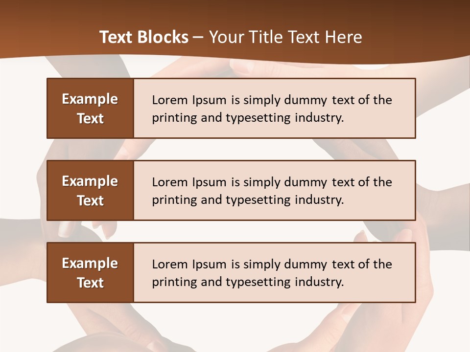 A Group Of Hands Holding Each Other In A Circle PowerPoint Template