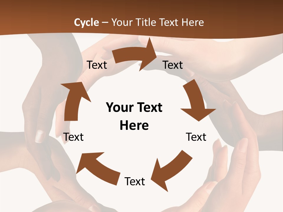 A Group Of Hands Holding Each Other In A Circle PowerPoint Template