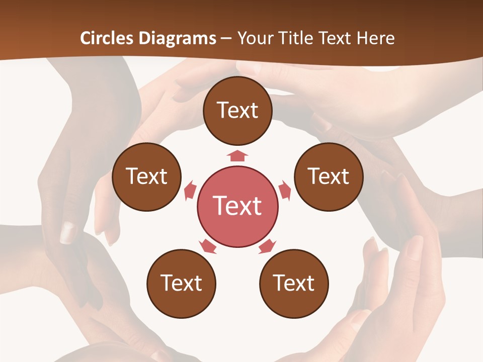 A Group Of Hands Holding Each Other In A Circle PowerPoint Template