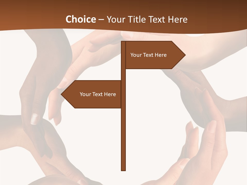 A Group Of Hands Holding Each Other In A Circle PowerPoint Template