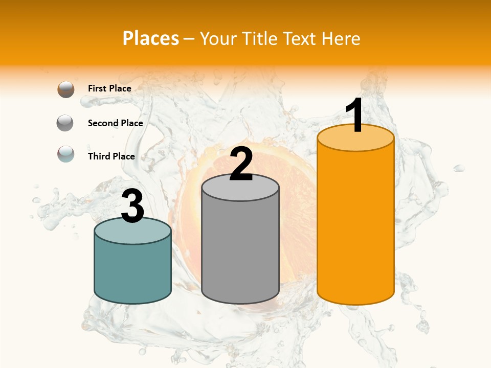 An Orange Being Dropped Into A Body Of Water PowerPoint Template